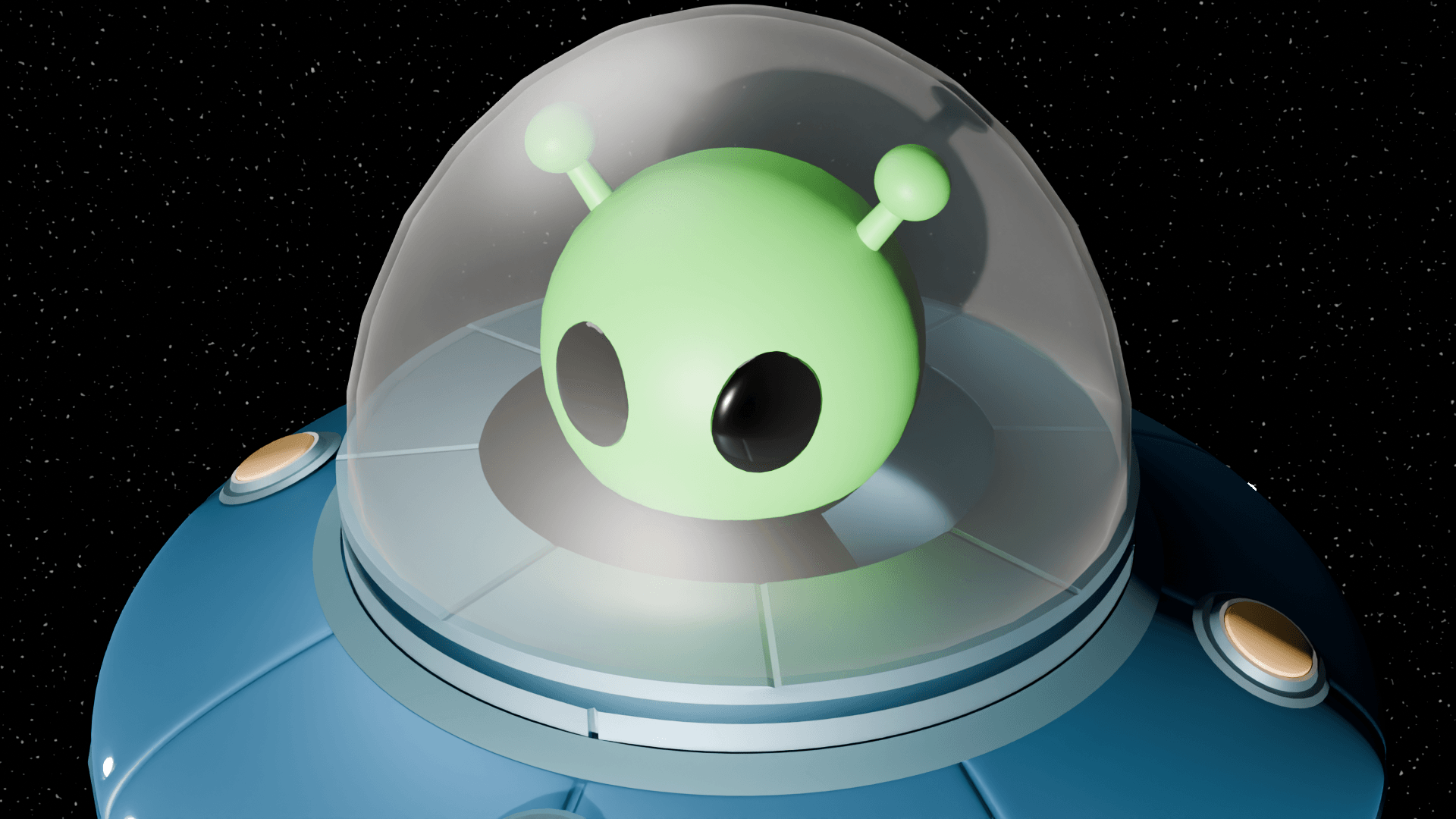 Flying saucer rendered in Blender