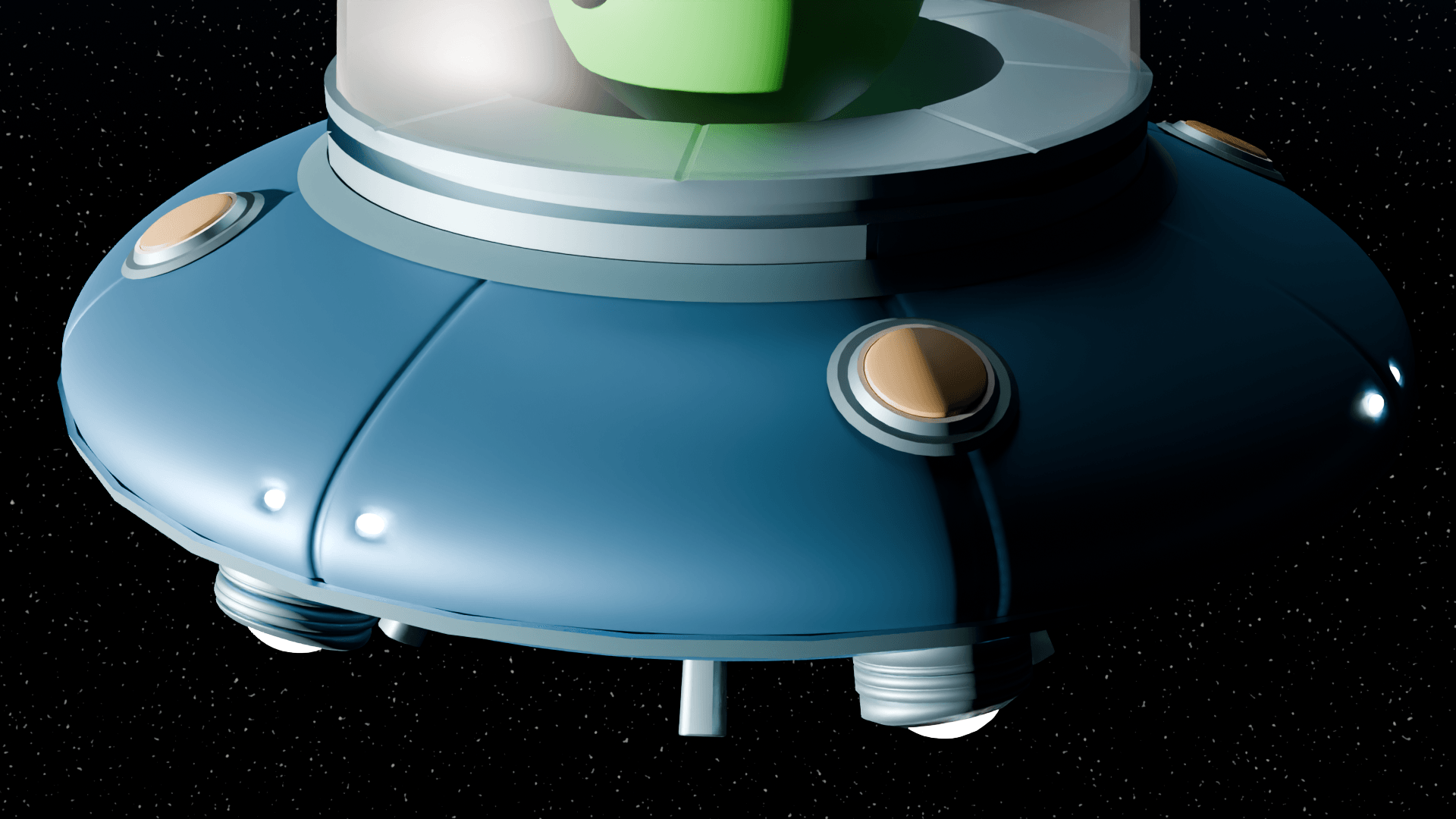 Flying saucer rendered in Blender