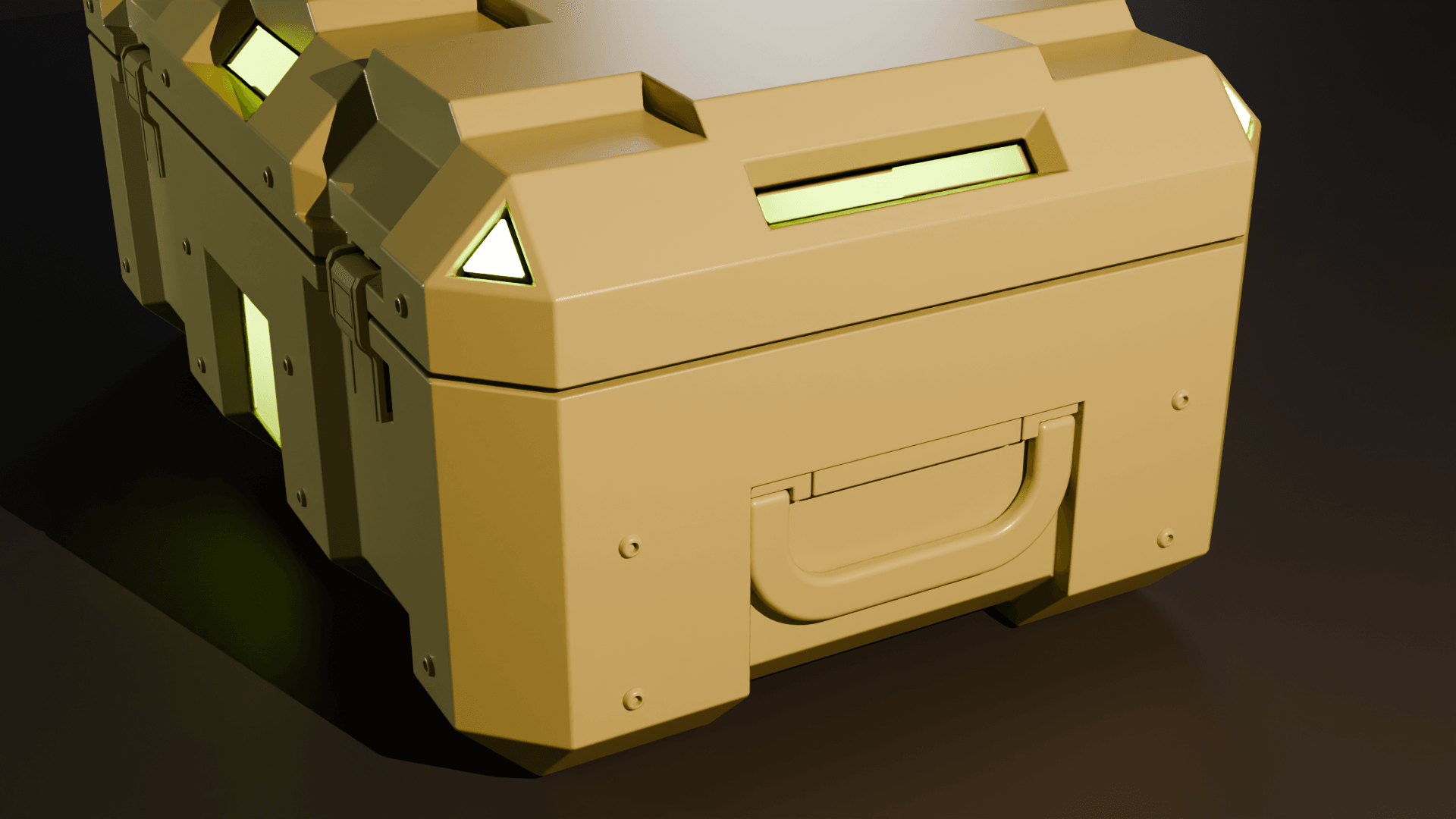 Sci-fi supply crate rendered in Blender