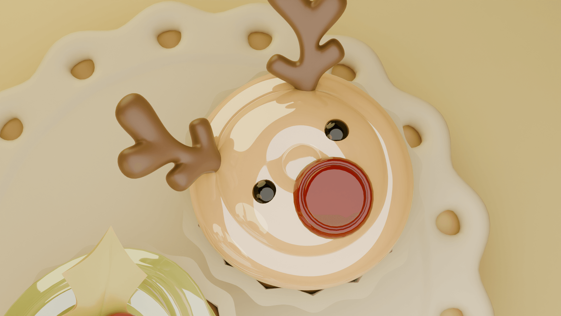 Christmas cupcakes rendered in Blender
