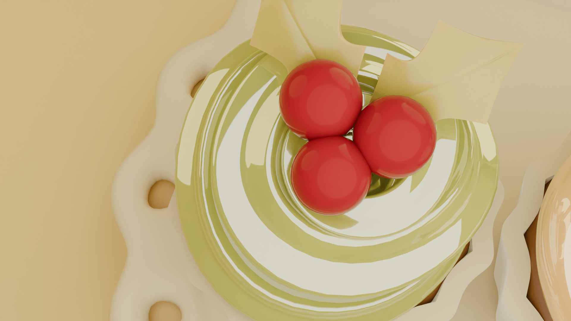 Christmas cupcakes rendered in Blender