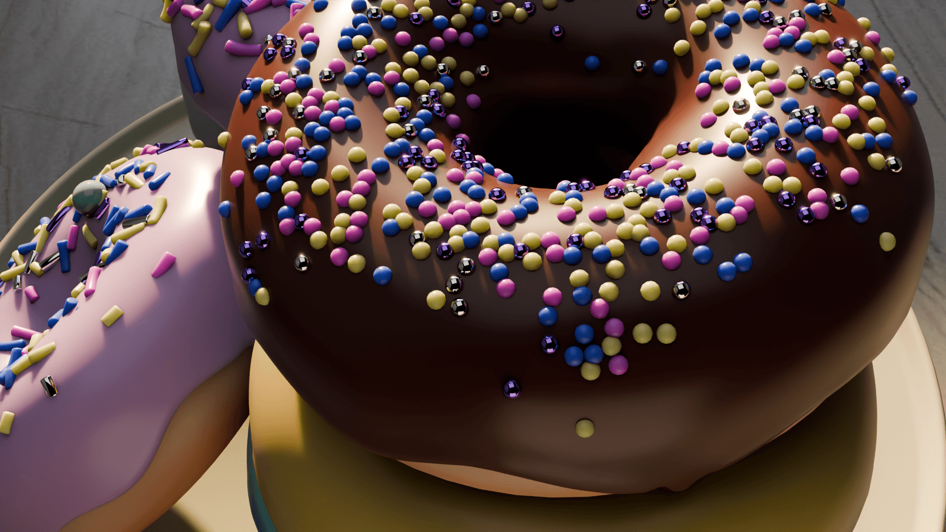 Donut rendered in Blender