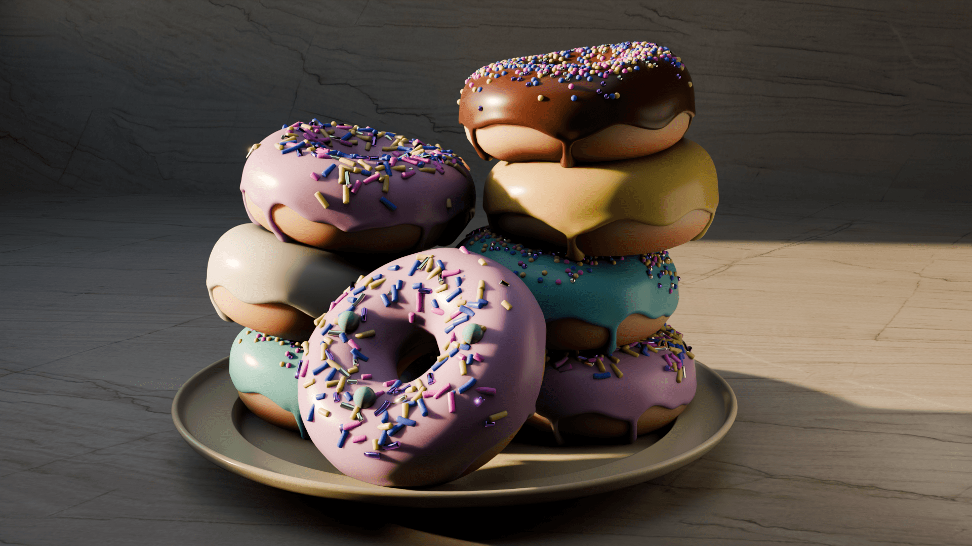 Donut rendered in Blender
